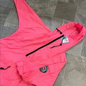 Vintage ski-core Red Pepper Mens Women's neon Pink Windbreaker Jacket Nylon Lg